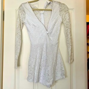 White Lacey romper - perfect for bachelorette party! Worn once!